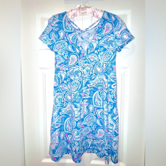 Lilly Pulitzer Kimi Dress In Zanzibar Blue size XS EUC - Picture 10 of 10